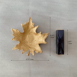 Metal Jewelry Dish, Leaf Shaped Ring Holder Jewelry Organizer, Trinket Dish Vanity Tray for Dresser Christmas Birthday Wedding Gifts