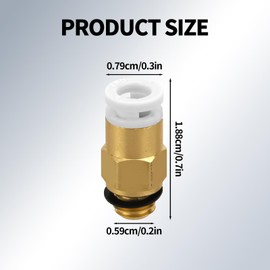 BOXOB 20 Pcs PC4-M6 Pneumatic Connector Fittings, Push-to-Connect Bowden PTFE Tube Coupler 3D Printers Accessories for Pneumatic Systems & Long-Distance Extrusion