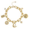 Madison Tyler Real Gold Plated U Link Aquarius Zodiac Bracelets