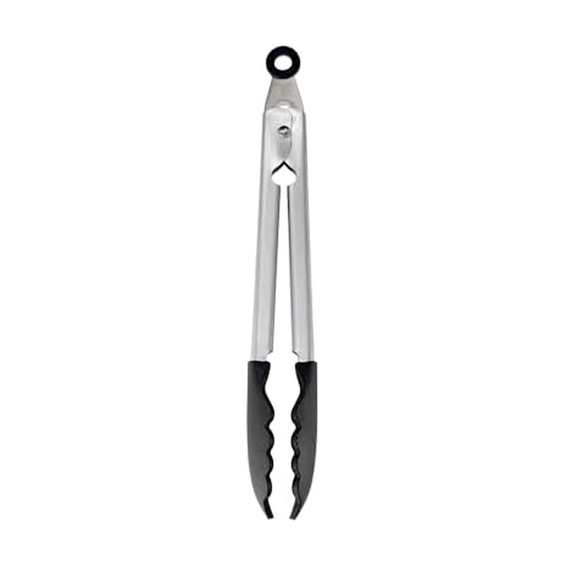 KitchenAid Silicone Tipped Stainless Steel Tongs, Black, 9 Inch