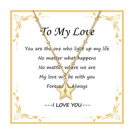 JJDreams Star Pendant Necklace Women Boho Stainless Steel Love Necklace Jewelry Adjustable Chain Gifts for Girlfriend Wife Ladies,Gold