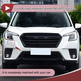 X AUTOHAUX Front Right Bumper Headlight Washer Nozzle Cover Cap No.86636SJ180 Bumper Trim Nozzle Cover for Subaru Forester 2022-2024 White Plastic 1 Pc