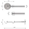 BOOM JOG Glass Mosaic Ball Finials Curtain Rod，3/4” Adjustable Curtain