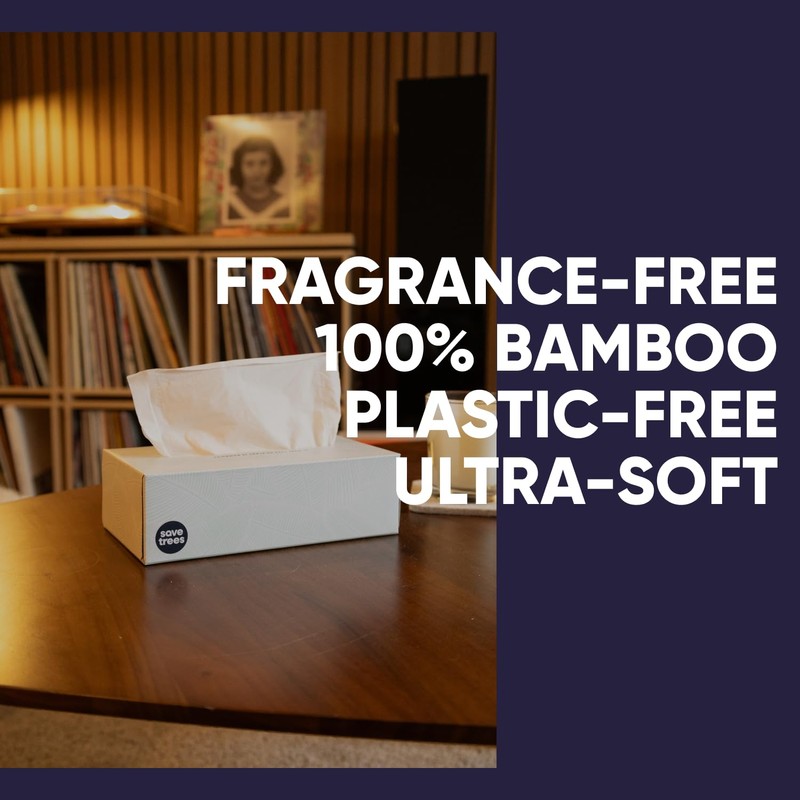 Save Trees Bamboo Facial Tissues -24 Boxes- Bamboo Tissue Boxes,