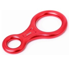 Rescue Figure 8 Descender 35KN Aluminum Alloy Climbing Belaying Device Climbing Gear Downhill Equipment Red