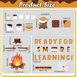 Camping Bulletin Board Decorations Set, Marshmallow S'More Theme Back to School Bulletin Board Decorations Campfire Name Tags Classroom Decorations Paper Cutouts for School Classroom Home Wall Decor
