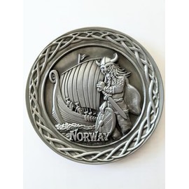 Generic Norway Viking Ship Metal Magnet, Silver