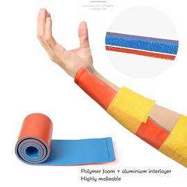 FOLOSAFENAR Emergency Combat Splint, Foam + Aluminium Plate, Highly Malleable Medical Rail Roller, Multi-Purpose Double Colours for Pets (15 x 92 cm)