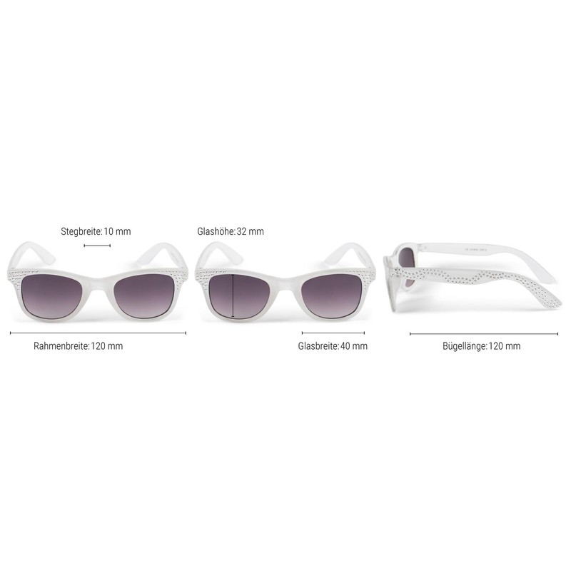 styleBREAKER 09020087 Girls' Nerd Sunglasses with Rhinestones, Plastic Frame and