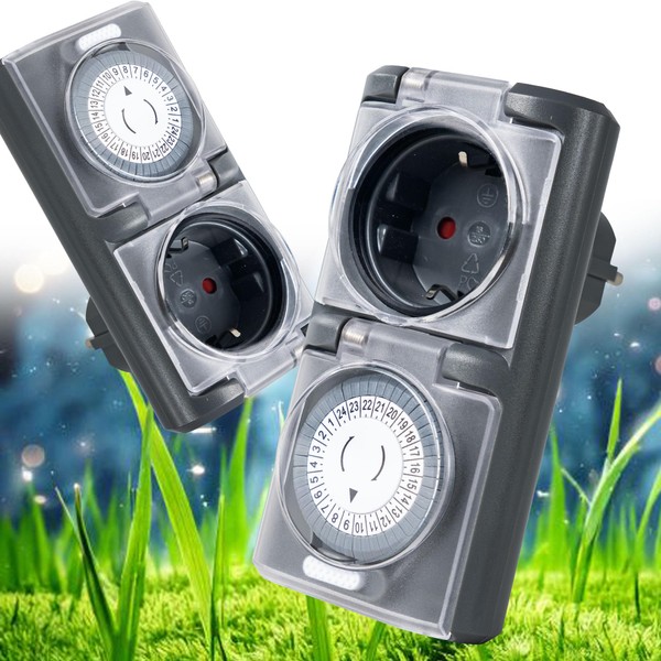 4smile Outdoor Timer Set of 2 – Analogue IP44 Timer