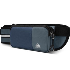 Fanny Pack for Women Men with Water Bottle Holder,Waist Bag for Hiking,Travel,Running,Dog Walking,Workout,Cycling (Dark Blue)