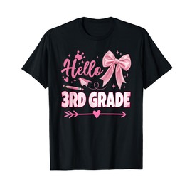 Hello 3rd Grade First Day Of School Coquette Teacher Girl T-Shirt
