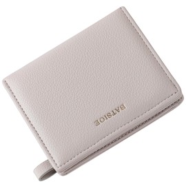 RRANCharltu Women's Small Leather Purse, Short Women's Mini Purse with Zip, Coin Compartment, Wallet, Zz Grey