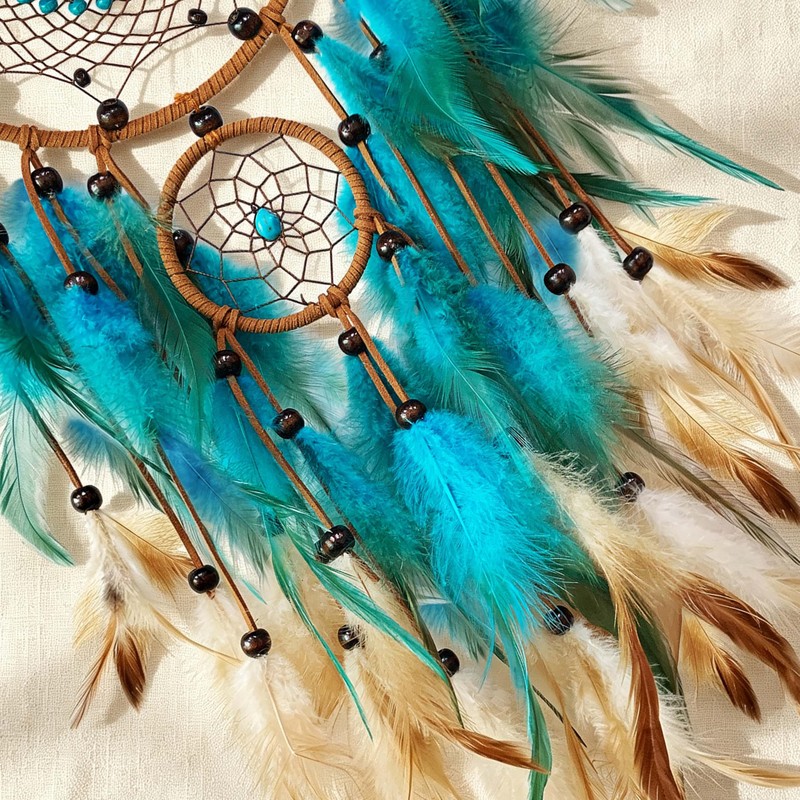 Tree of Life Dream Catchers Handmade Blue Dreamcatcher Home Wall