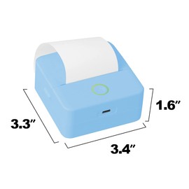 Core Innovations Wireless Mini Portable Thermal Printer Label Maker, Paper Included for Android and iOS Phone - Sierra Blue