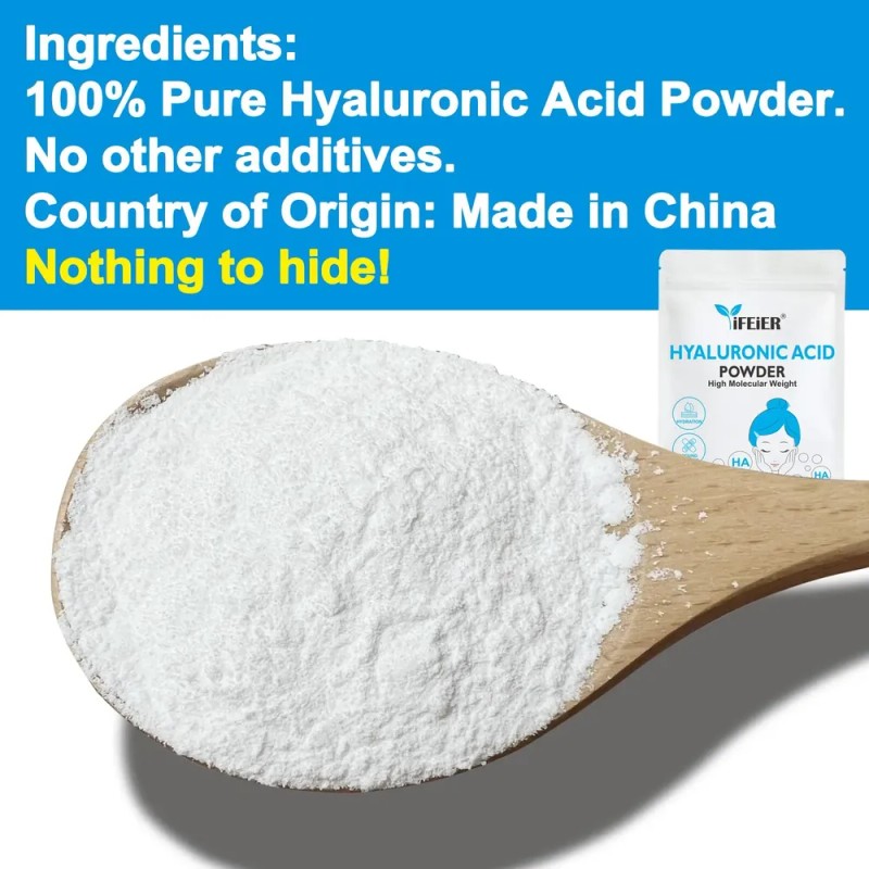 Ácido Hialurônico Em Pó Ifeier De Alto Peso Molecular 60g