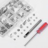 Swpeet 98Pcs Mixed Shape Spikes Screwback Studs Rivets Kit (Silver)