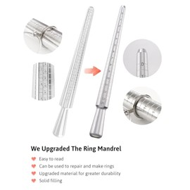 Meowoo Ring Sizer Measuring Tool Set, Metal Ring Guage for Ring Measurer (Metal-Repair-3pcs)