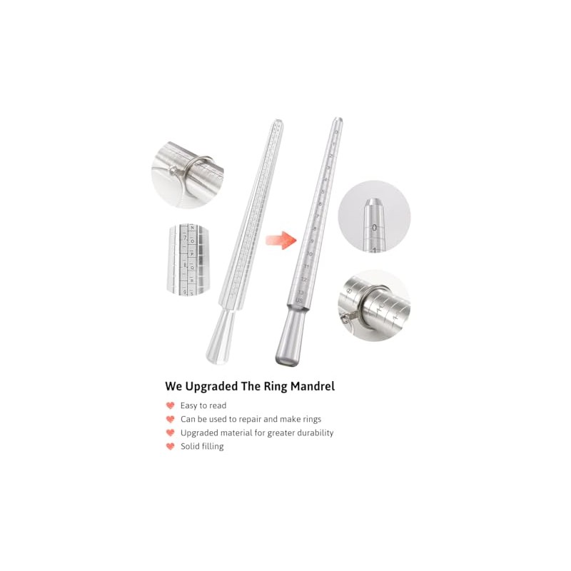 Meowoo Ring Sizer Measuring Tool Set, Metal Ring Guage for
