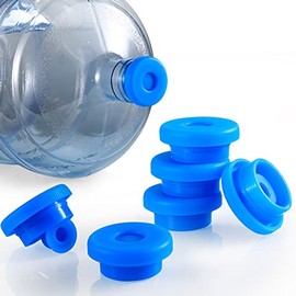 3 & 5 Gallon Water Jug Cap Reusable, Non-Spilling 55mm Water Bottle Dispenser Caps, Silicone 5 Gal Jug Replacement Caps Lids Anti Splash (Ocean Blue, 6 Pack)