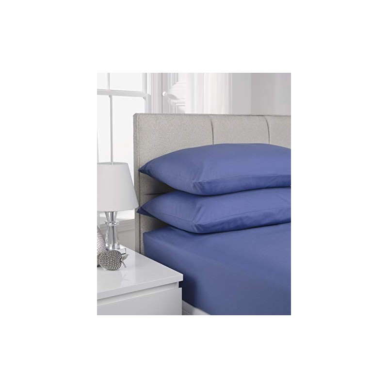 Hamilton McBride 68 Pick Polycotton French Blue Pillowcase Pair