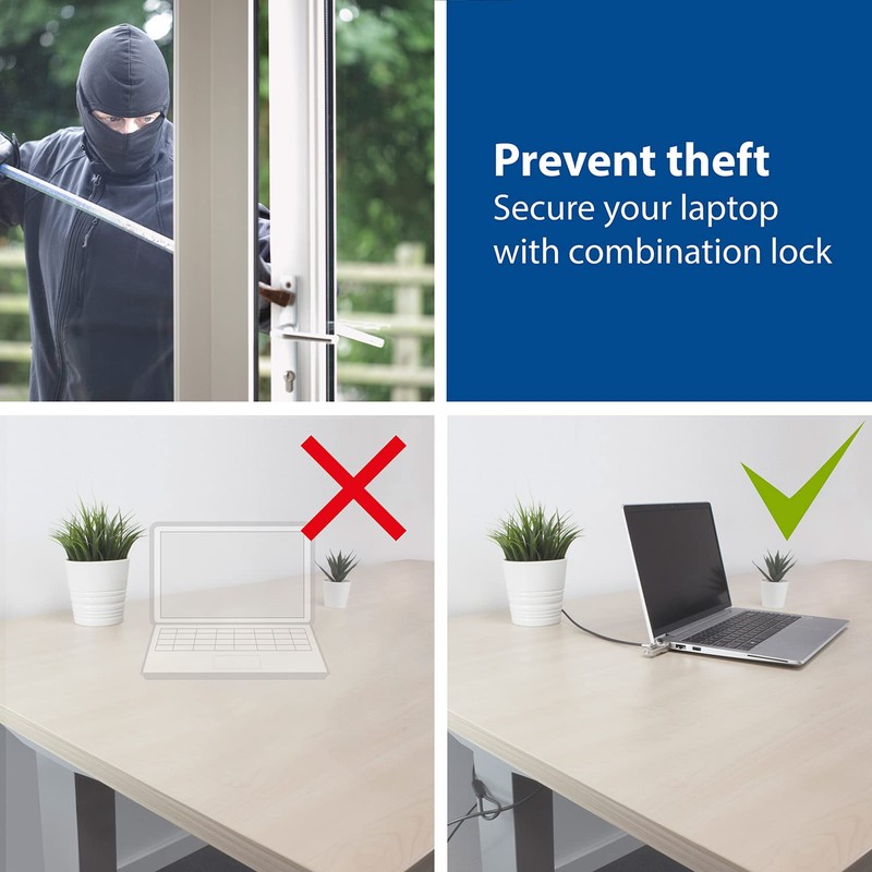 ACT Laptop Lock Security Cable 2 m, Password Protection 4