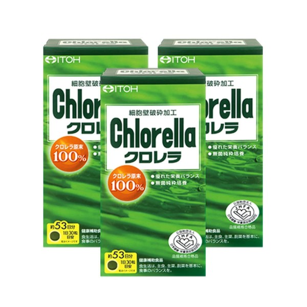 3 pcs of Ito Chlorella, a 40-year-old immunity supplement made with sterile, pure culture using cell wall breaking technology / 세포벽파쇄공법의 무균순수배양 100%원말 40년전통 면역력 영양제 이토 클로렐라 3개