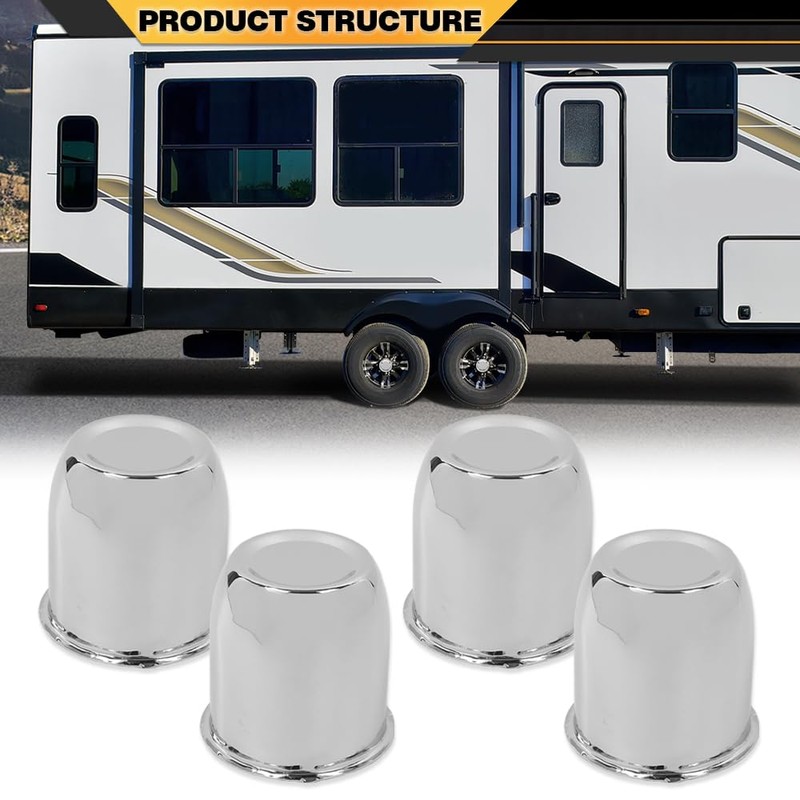 CNNELL 4pcs Push Through Chrome Wheel Center Caps Fit 3.18"