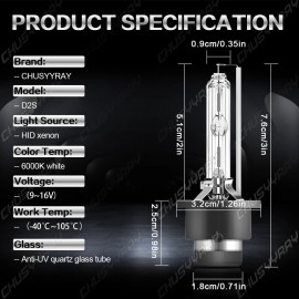 CHUSYYRAY For Lexus ES330 2004 4X D2R+H3 HID/LED Headlight Low Beam +Fog Light Bulbs Kit