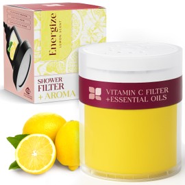 Radiance by Mist Vitamin C Shower Filter Replacement Cartridge + Shower Steamers Aromatherapy - K Beauty Skin & Hair Enhancement, Universal Water Filter Replacement for AquaBliss - Lemon Spa Scent