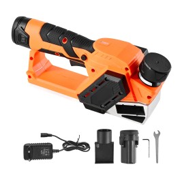 2-1/5-Inch Cordless Handheld Electric Wood Planer 14500 RPM with 2 Ah 12V Lithium Battery Brushless Motor 2-1/5-Inch Cut WidthBattery Configuration: 2.0 Ah Battery, Planing Width: 2-1/5 inch