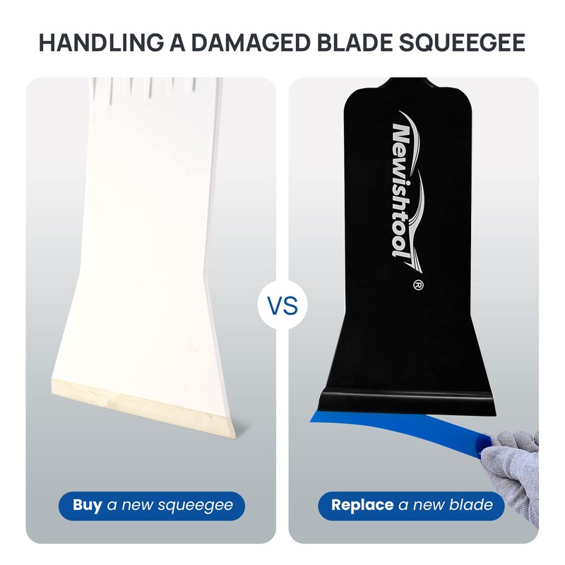 NEWISHTOOL Bulldozer Squeegee Kit Tint Tools, Long Handle Rubber Squeegee