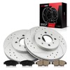 Torchbeam 3295+D1394 Front Drilled and Slotted Brake Rotor and Ceramic