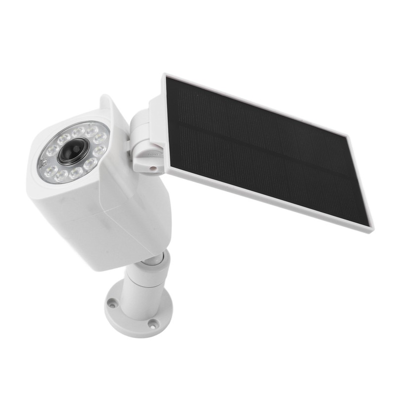 Solar Powered Fake Security Camera with Light IP65 Waterproof Simulated
