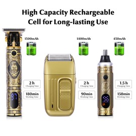 Bestauty Electric Razor Kit, 3 in 1 Professional Cordless Hair Trimmer Kit Nose Trimmer Men's Foil Shavers USB Rechargeable Barber Clippers Set, Gifts for him