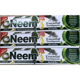 Ninon Essential Palace Brand Neem Toothpaste 6.5oz X3 Pc Fluoride Free