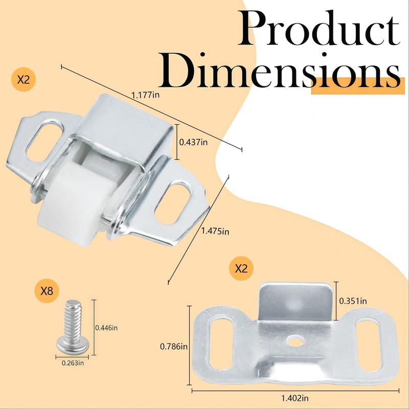 2 Pack Mailbox Replacement Roller Catch Assembly Including Screws Roller