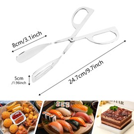 Anseom Stainless Steel Food Tongs Pack of 2 Food Tong BBQ Kitchen Cooking Tongs Stainless Steel Scissors Tongs Pastry Tongs Salad Tongs Kitchen Stainless Steel Buffet Tongs Stainless Steel Barbecue