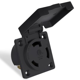 STARELO 30Amp Locking Receptacle for Generator NEMA L6-30R Outlet with Cover,250Volt 2 Pole 3Wire,Weatherproof, Dustproof and Radiation Proof Locking Power Outlet for Outdoor Use,ETL Listed.