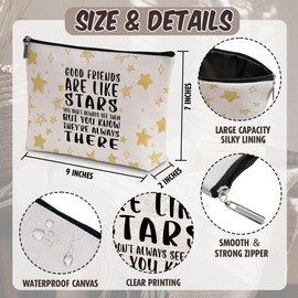 Eronm Star Pattern Makeup Bag for Women, Waterproof Canvas Cosmetic Pouch, Cute Small Travel Toiletry Bag for Purse Essentials, Unique Gifts for Girls Friends Teens-A08