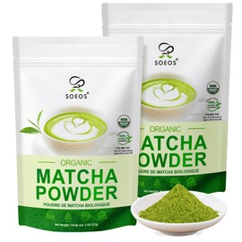 Soeos Organic Matcha Powder, Matcha Green Tea Powder, 2 oz (2 Pack), Total 4 oz, Antioxidant-Rich Japanese Matcha for Lattes, Smoothies and Baking, Recyclable Bags