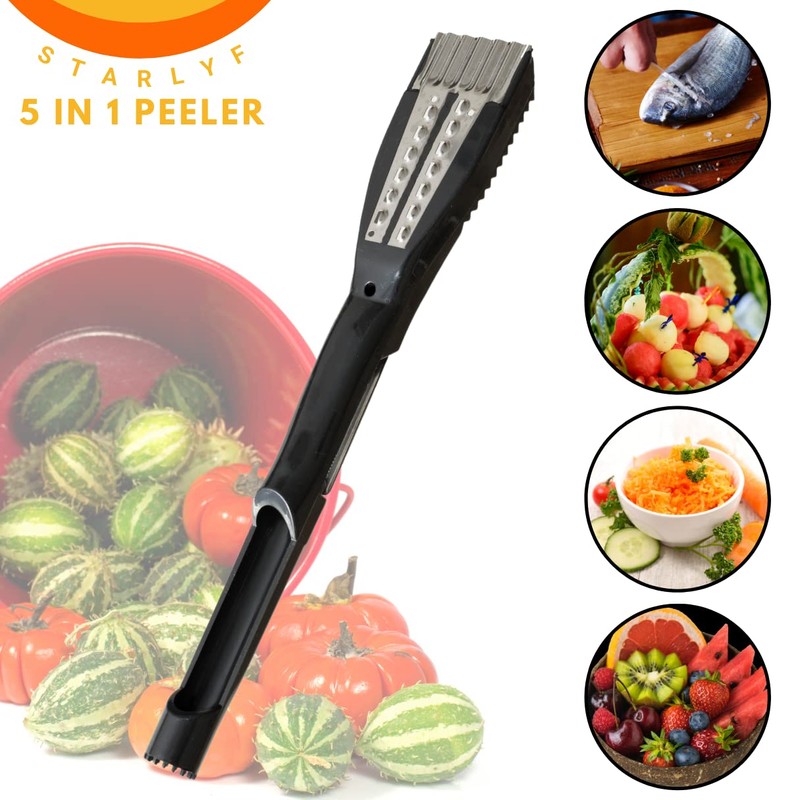 STARLYF Vegetable Peeler, Fruit, Carrot & Potato, Multiple Peeler 5-in-1,