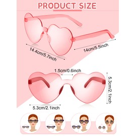 10 Pcs Heart Sunglasses Bulk Heart Shaped Rimless Sunglasses for Women Frameless Glasses Transparent Candy Color Fun Sunglasses Party Sunglasses for Men Party Favors, 10 Colors