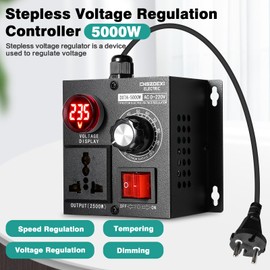 Jadeshay Speed Controller 230 V Motor Controller Motor Speed Controller Adjustable SCR Voltage Regulator Motor Temperature Motor Fan Speed Controller Dimmer, AC220V 5000W