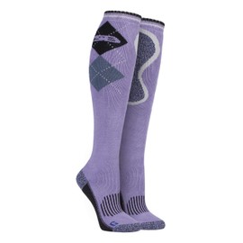Storm Bloc - Ladies Knee High Long Argyle Padded Cotton Horse Riding Equestrian Boot Socks (4-8 uk, SBGLS009PUR)