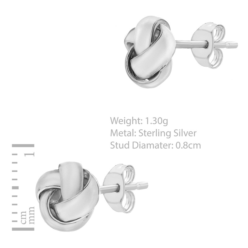 Tuscany Silver 8mm Knot Stud Earrings