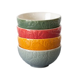 Set of 4 Forest Patterned Dipping Bowls 10cm Food Prep Pinch Pots Snack Dishes