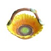 FORLONG Ceramic Sunflower Fruit Hand Basket, Snack Bowl, Hand Painted