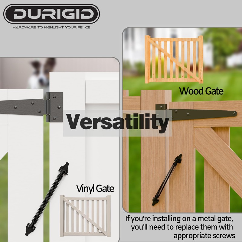 DURIGID 14" Gate Springs Self Closing Outdoor, Gate Spring Self
