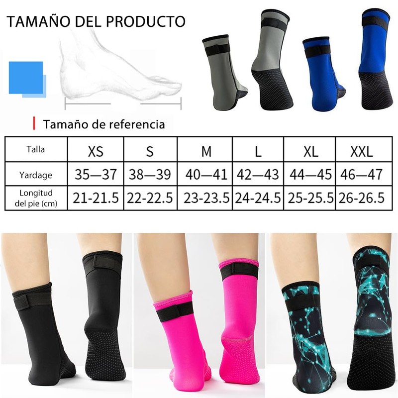 HINATAA Neoprene Socks Socks 3mm Non-Slip Thermal Socks with Velcro
